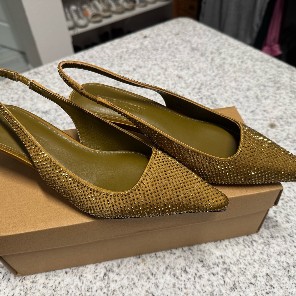 Steve Madden Gold Rhinestone Heels